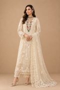 Amberser Gulrukh — Rose Pink Embellished Suit with Contrast Sage Dupatta
