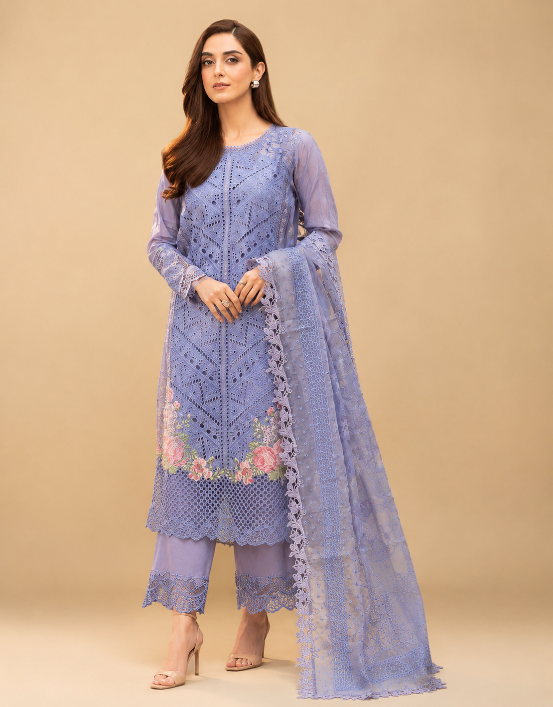 Amberser Wisteria — Schiffli Embroidered 3-Piece Suit